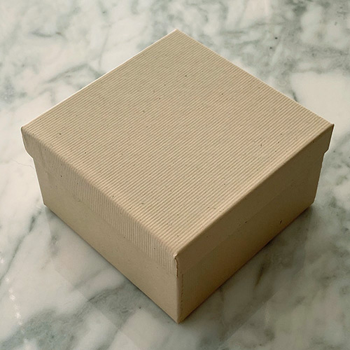 Buy Ivory Pinstripe, Tall Square Box at House of Greco